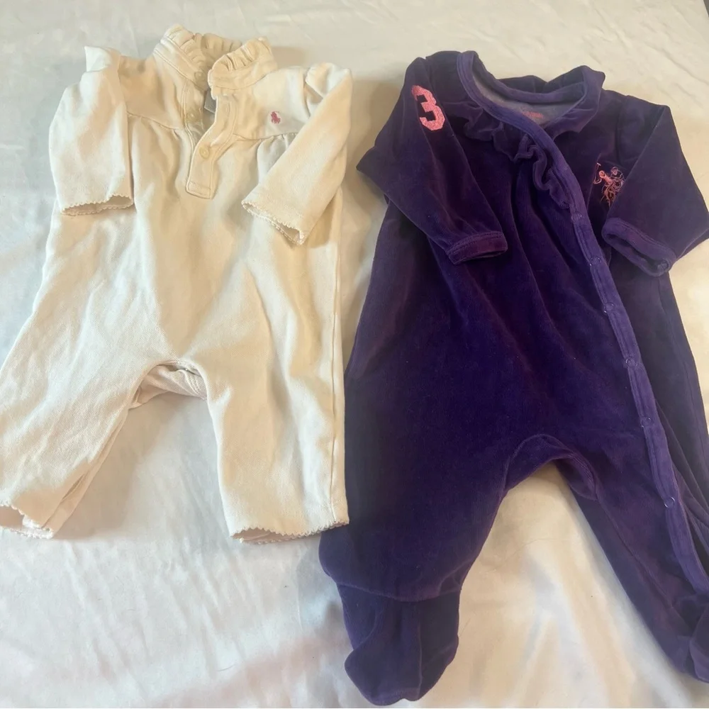 Bundle Baby Lauren Ralph Lauren & Ralph Lauren 3M Footed Sleeper‎ Romper Set